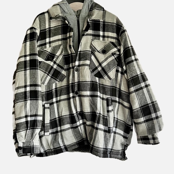 Haband Other - Haband Tailgator Mens Sherpa Lined Flannel Jacket Black/White XL